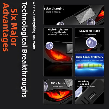 Creative Demon Eye Cool Flashing Solar Warning Dynamic Safety
