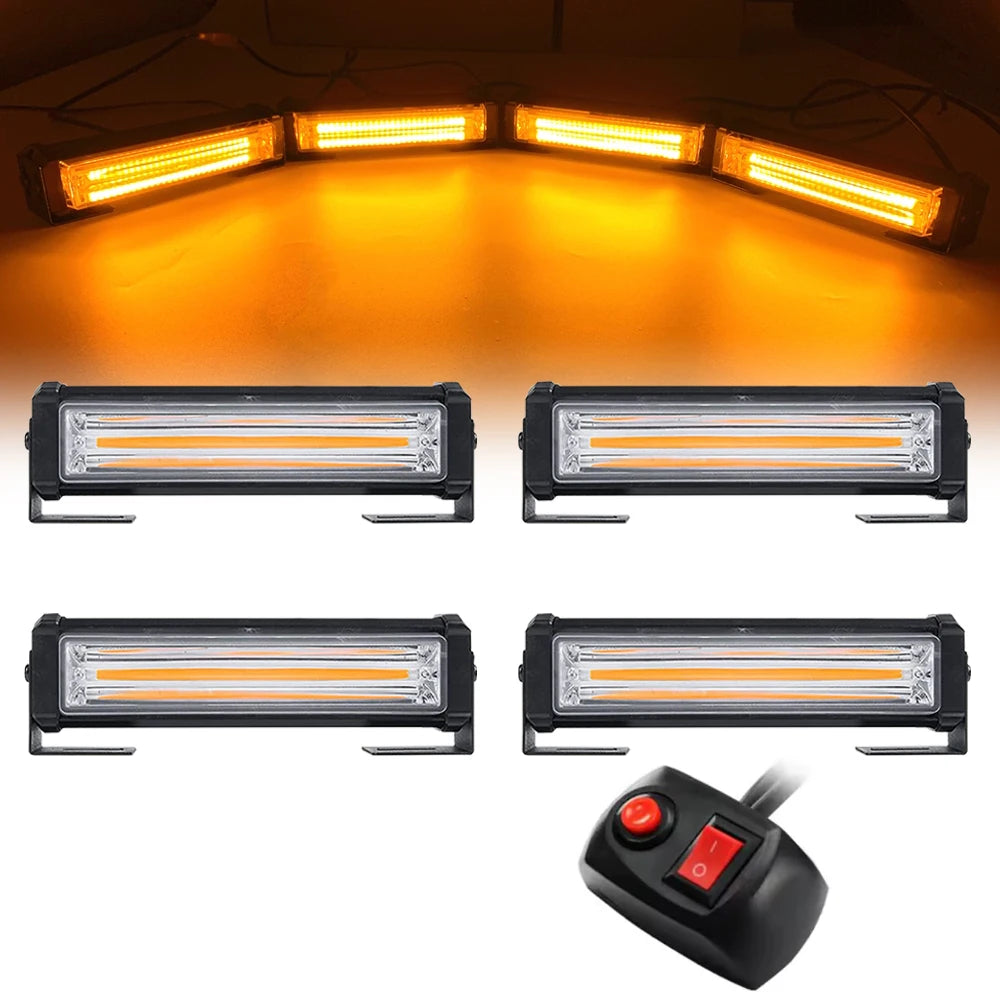 Amber Cob Front Grille Emergency Strobe Head 80W Warning