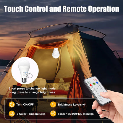 usb-c E27 Rechargeable Bulb Wireless Remote Control Battery