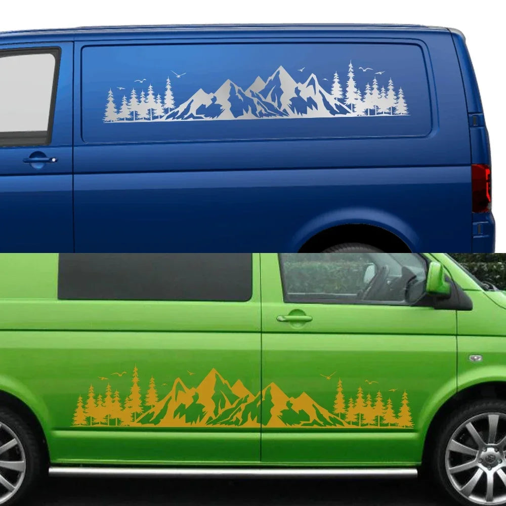 Sticker Van Camper Decor Decal Vinyl Mountain Forest Truck