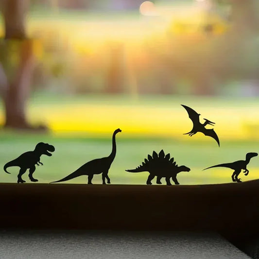 MINI Dinosaurs Set Raptor T Rex Pterodactyl Sticker Windows