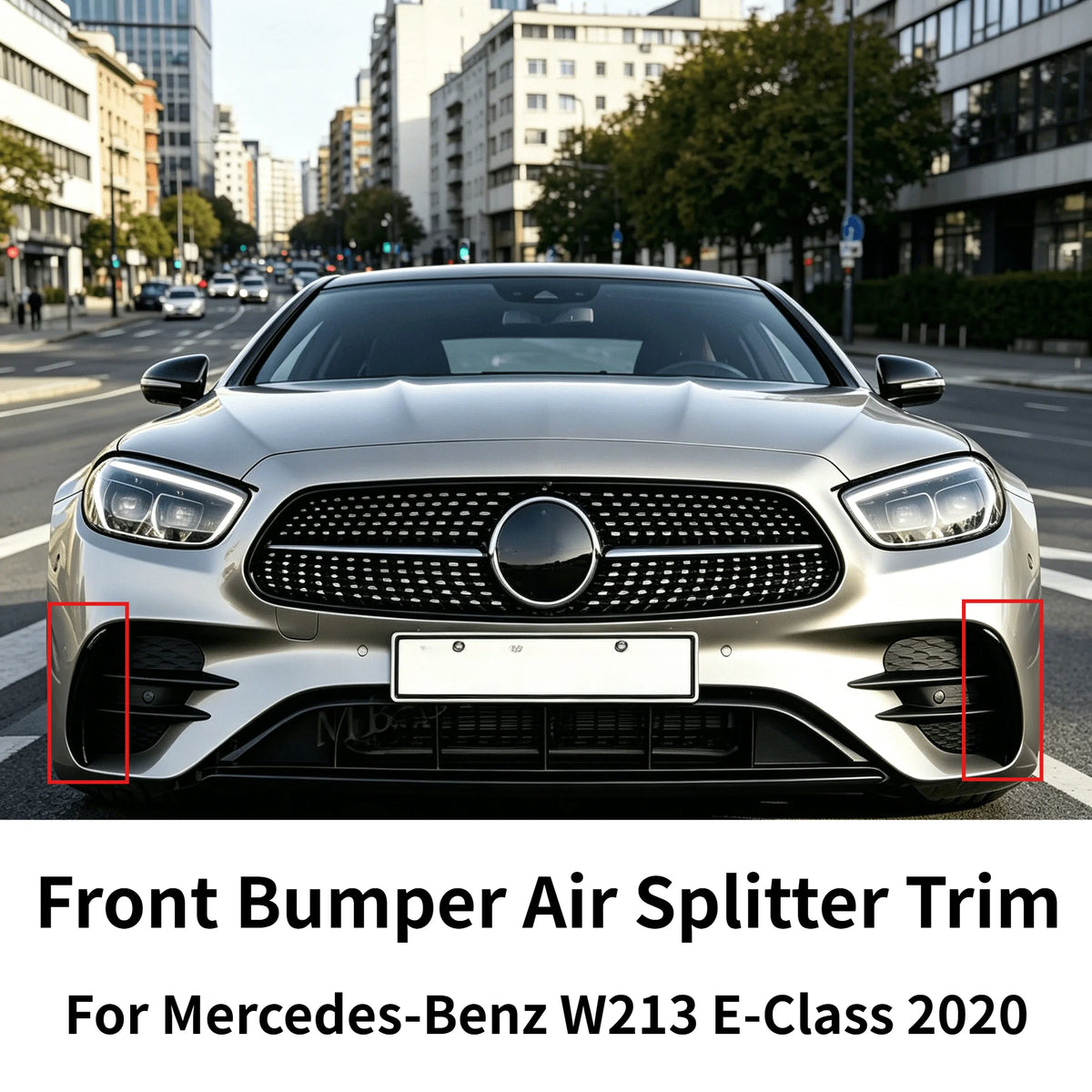 Front Bumper Air Splitter Trim Fits Mercedes-Benz E Class