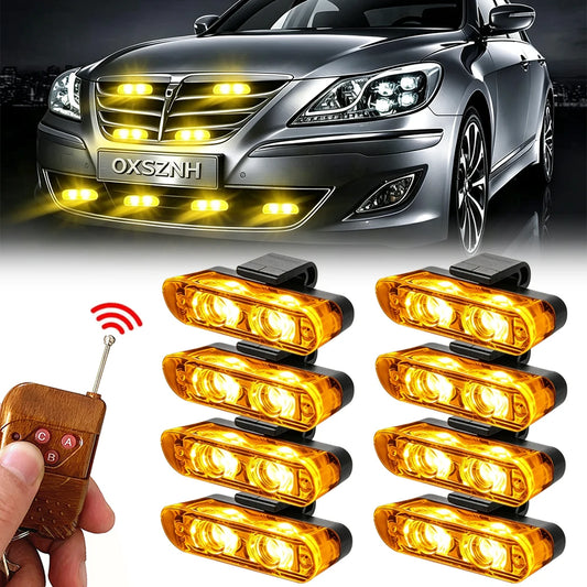 Grille Clip Strobe Amber Yellow Flash Warning 12V Bumper