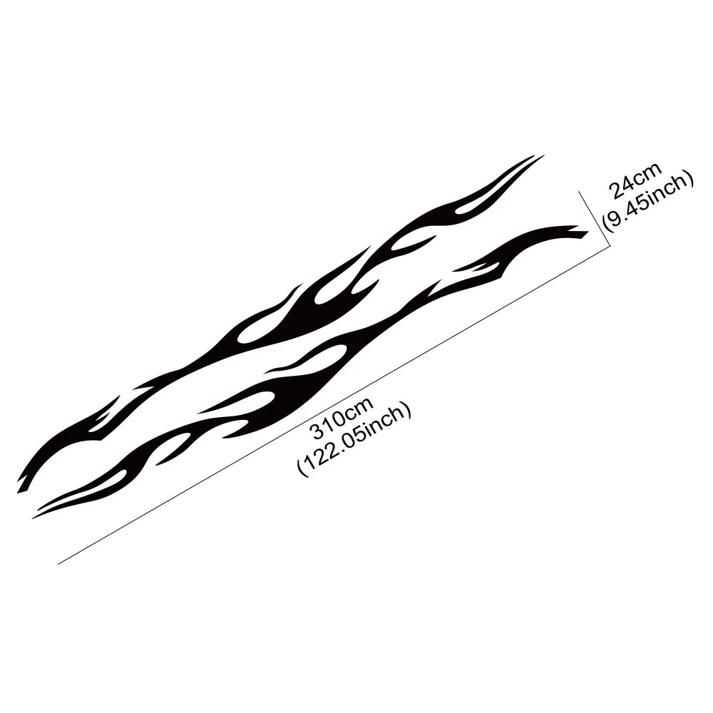 Large Flame Sticker Full Body Side Graphics Vinyl Decal