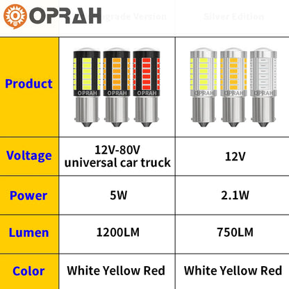 10PCS Truck Signal 12V 24V Canbus bau15s py21w P21W