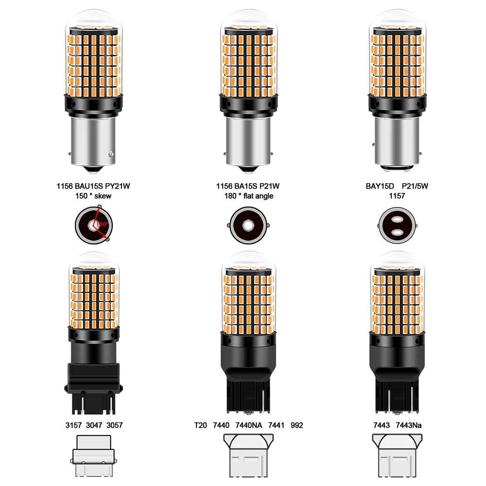 1PCS 1156 ba15s Canbus 3014 144 Smd 1157 bay15d