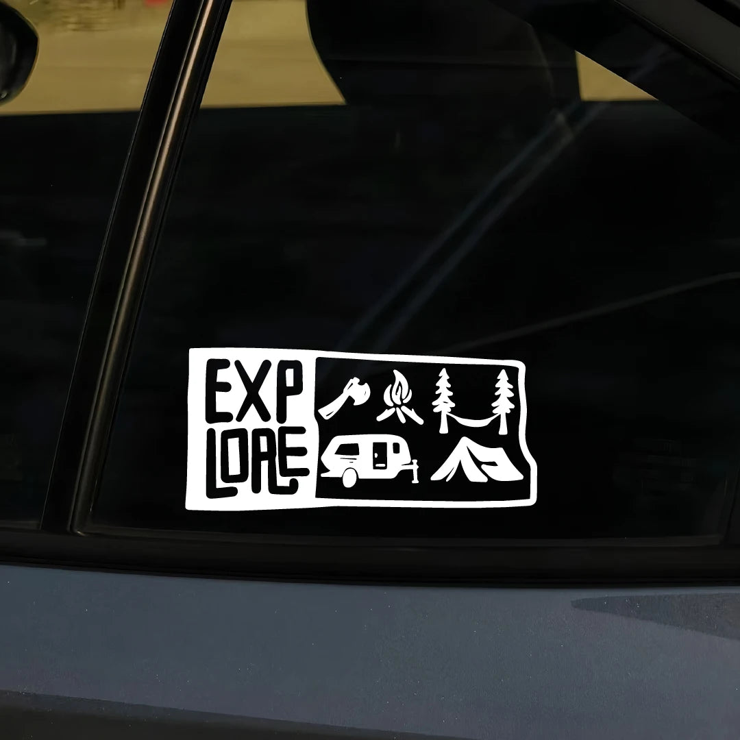 Explore Rv Camping Life Outdoor SUV Glass Sticker Pickup