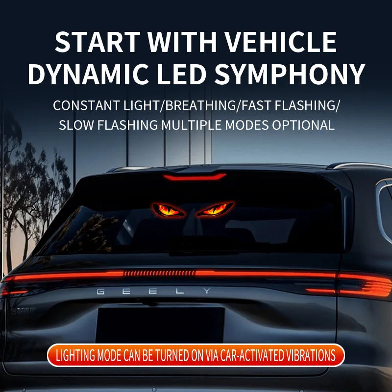 Solar Power Lamps Demon Eyes Cool Flashing Warning Dynamic