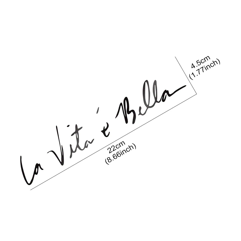 La Vita E Bella Letters Reflective Sticker Decals Vinyls