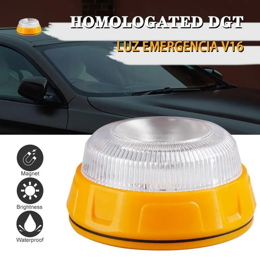 Mounted Magnetic Traffic Warning V16 No Dgt Emergency Yellow