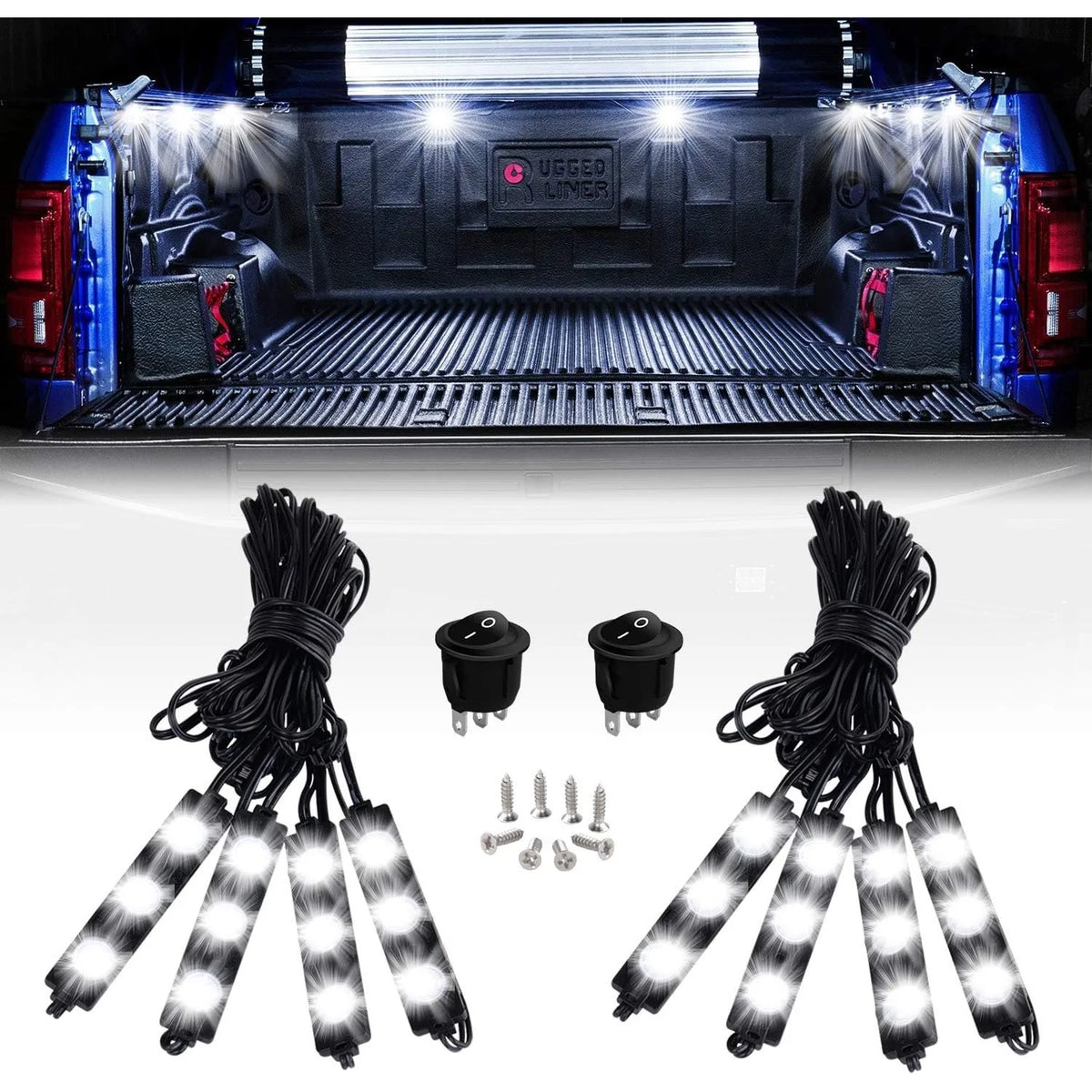 For Cargo Nilight 8PCS 24LED Rock Truck Pickup Bed Off Road