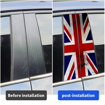 For MINI Auto B-pillar Union Flag Stickers Center Column Decor