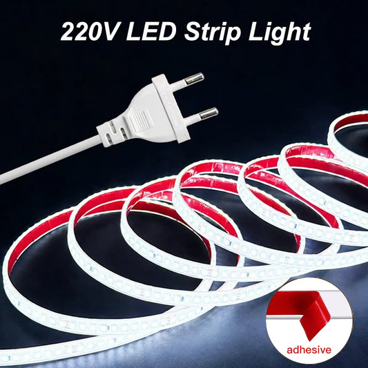 Super Bright 220V Strip Adhesive Tape IP67 Waterproof Flexible