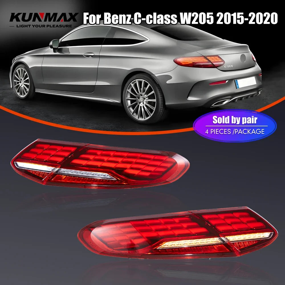 For Benz C-class W205 15-20 Drl Pair Tail Reverse Brake Turning