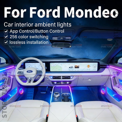 For Ford Mondeo 22IN1 RGB Interior Acrylic Ambient Hidden Strip