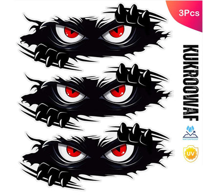3PCS Funny Monster Sticker Waterproof 3D Vinyl Self Adhesive