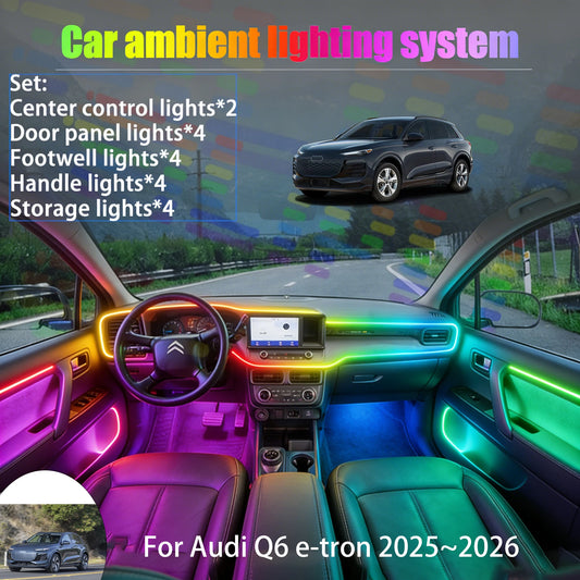 For Audi Q6 e-tron 2025~2026 2 In Ambient Lighting Trunk