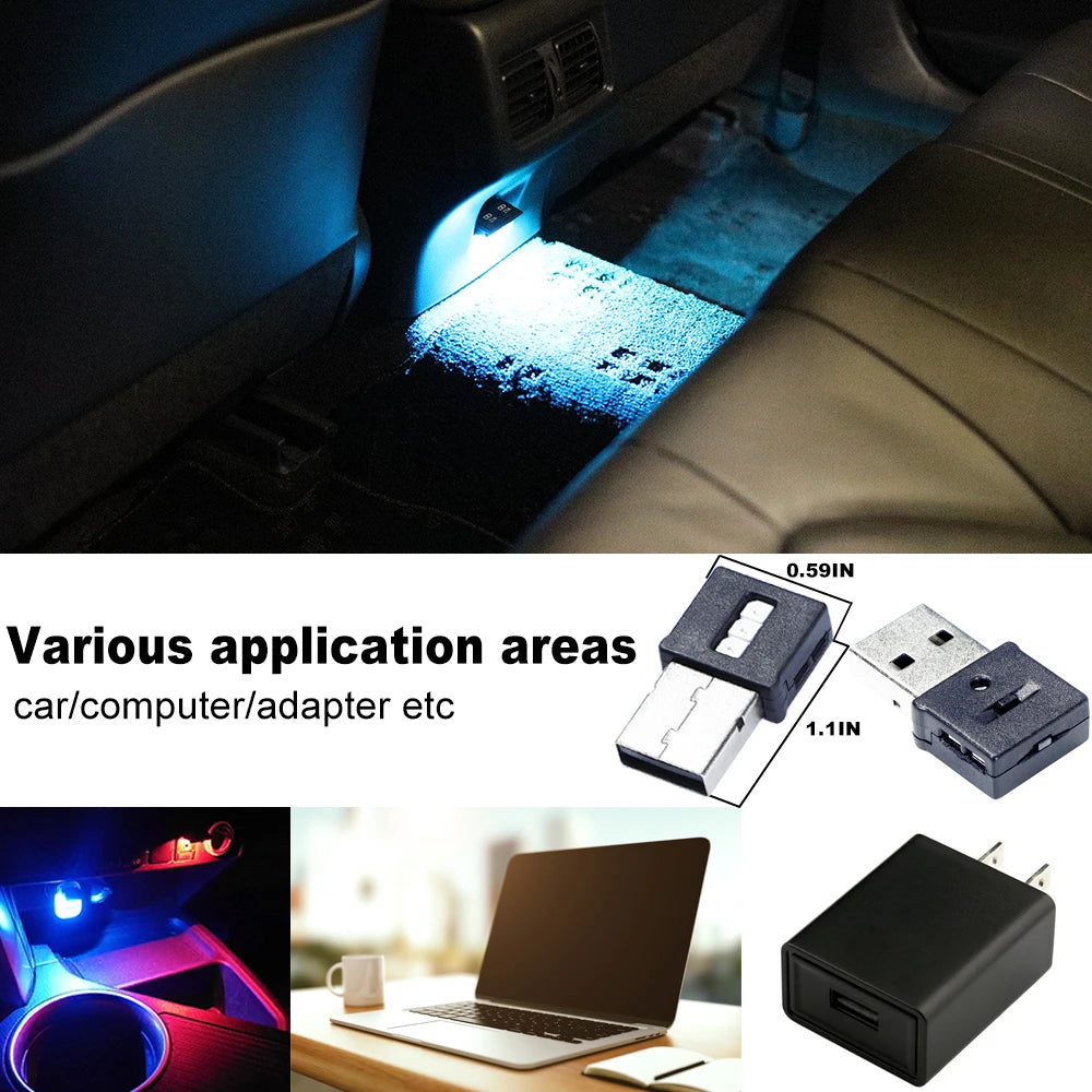 Three Sides Emit USB type-a Ambient RGB Atmosphere Interior