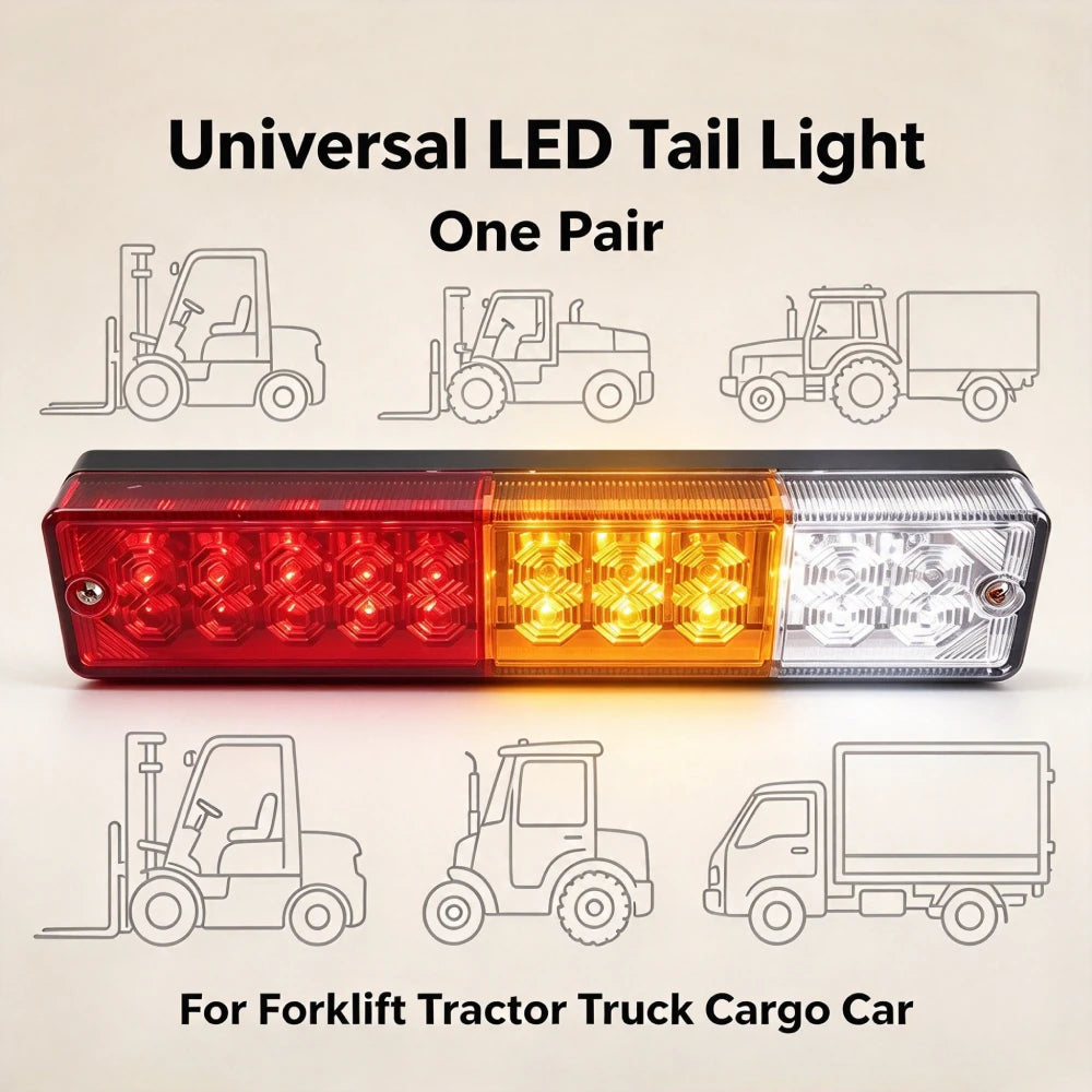 For Loader 12V 24V LED Forklift 2PCS Rear Truck Tail Cargo