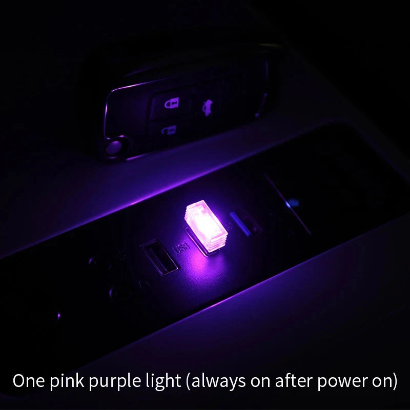 2PC MINI USB Interior Atmosphere Emergency Lighting Colorful