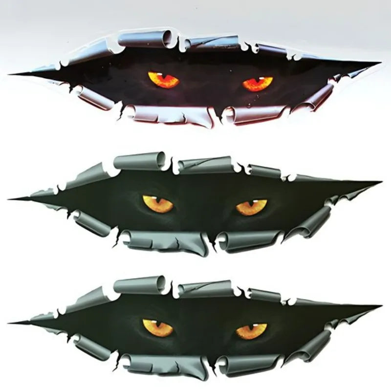 3D Simulation Peeping Cat Eye Sticker Body Dents Scratches