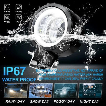 12V 24V Red Blue Yellow Work Round Angel Eyes