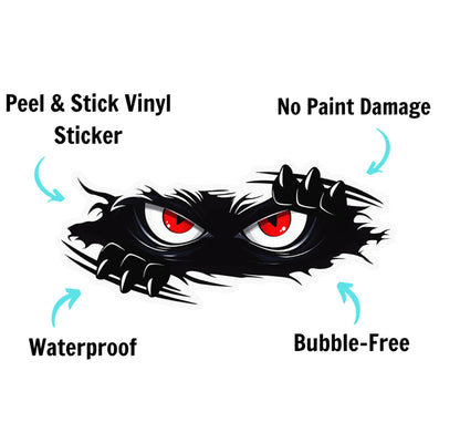 3PCS Funny Monster Sticker Waterproof 3D Vinyl Self Adhesive
