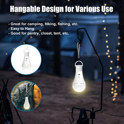 E27 Emergency Bulb USB Type C Rechargeable 3000k-6000k Three