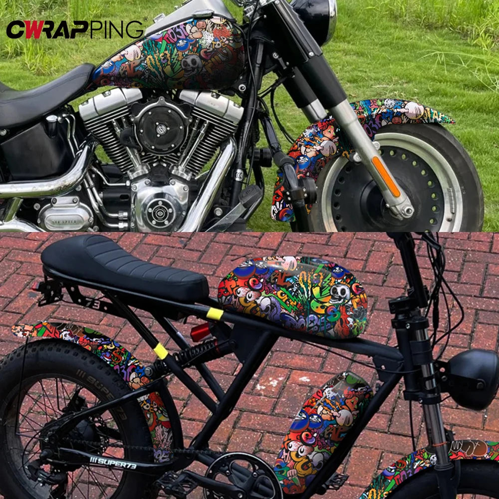 Sticker Jdm self-adhesive Vinyl Wrap Skull Graffiti Painting Film