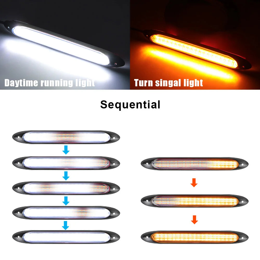 Drl Set Daytime Running Turn Signal Headlight Strip Modified