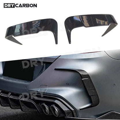 For BMW 8 Series F91 F92 Dry Carbon Fiber Rear Bumper Canards