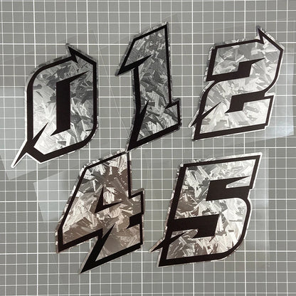 For Helmet Windshield Fuel Tank Scooter Silver Carbon Number