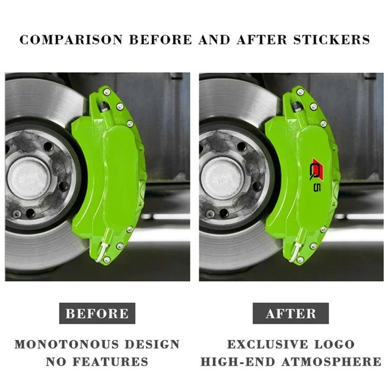 For Audi Q5 Logo Tire Brake 6PCS Decals Caliper Sticker Cover