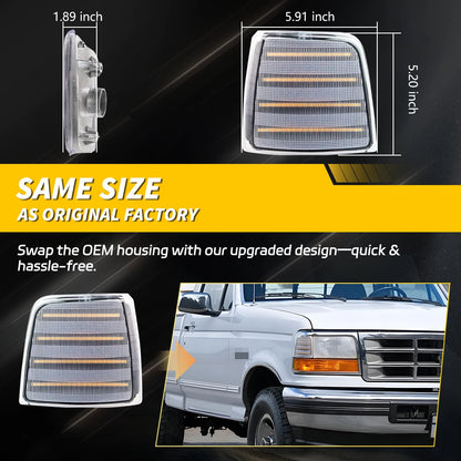 For 1992-1997 Ford Bronco F150 F250 2PCS Front Corner Side