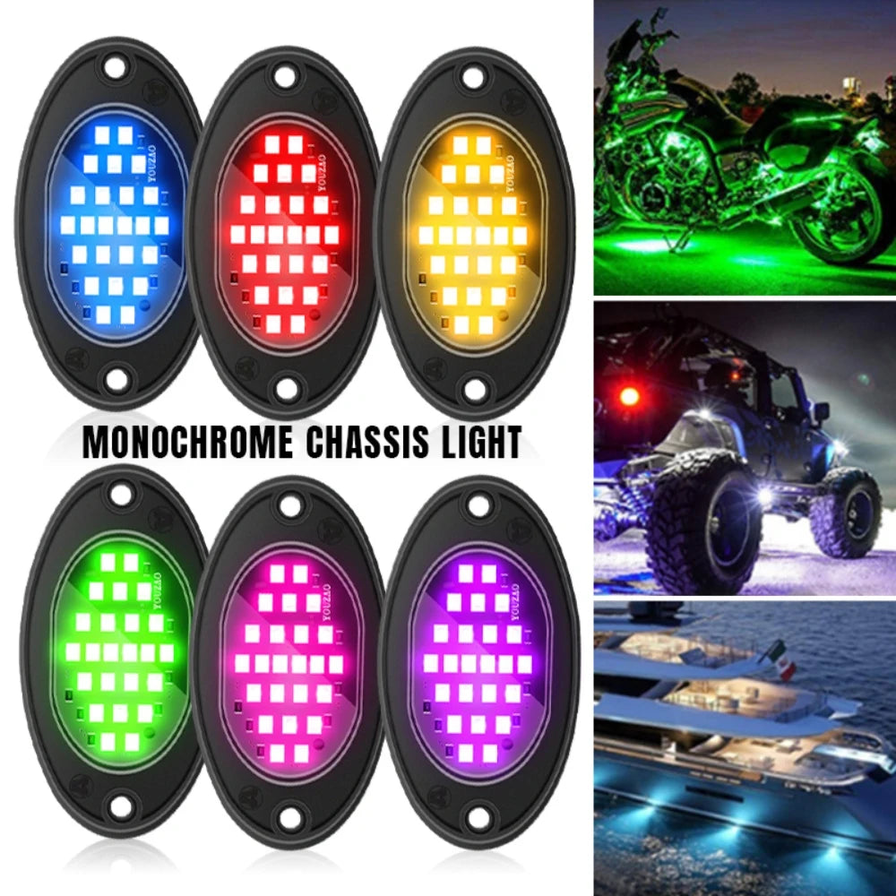 Design 2PCS Highlight Chassis Cars Bottom Neon Lighting Modified