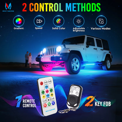 U8 rgb+ic Underglow Strip Dual Remote Control Chase Colour