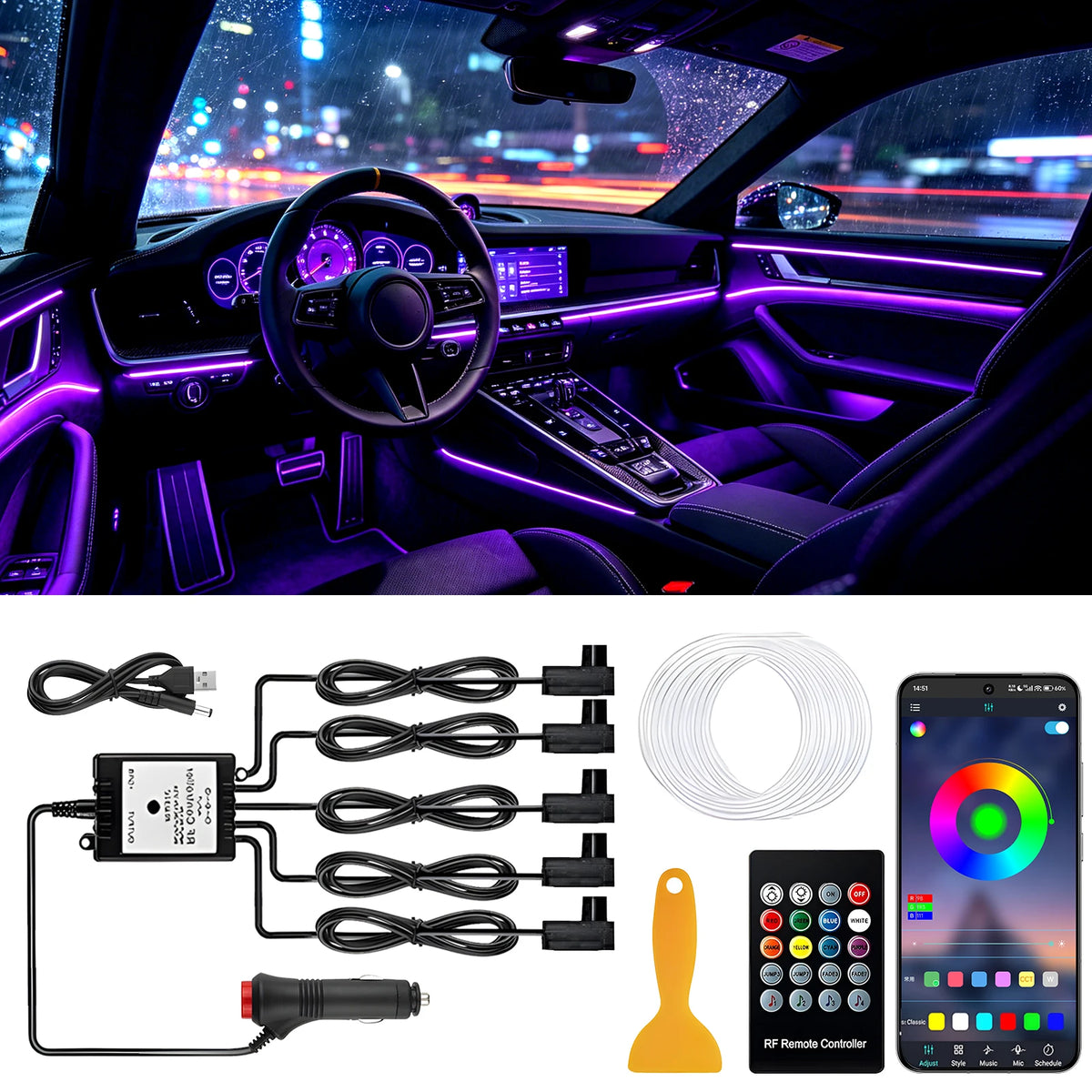 Flexible El Wire APP Remote Control Atmosphere Strip Neon