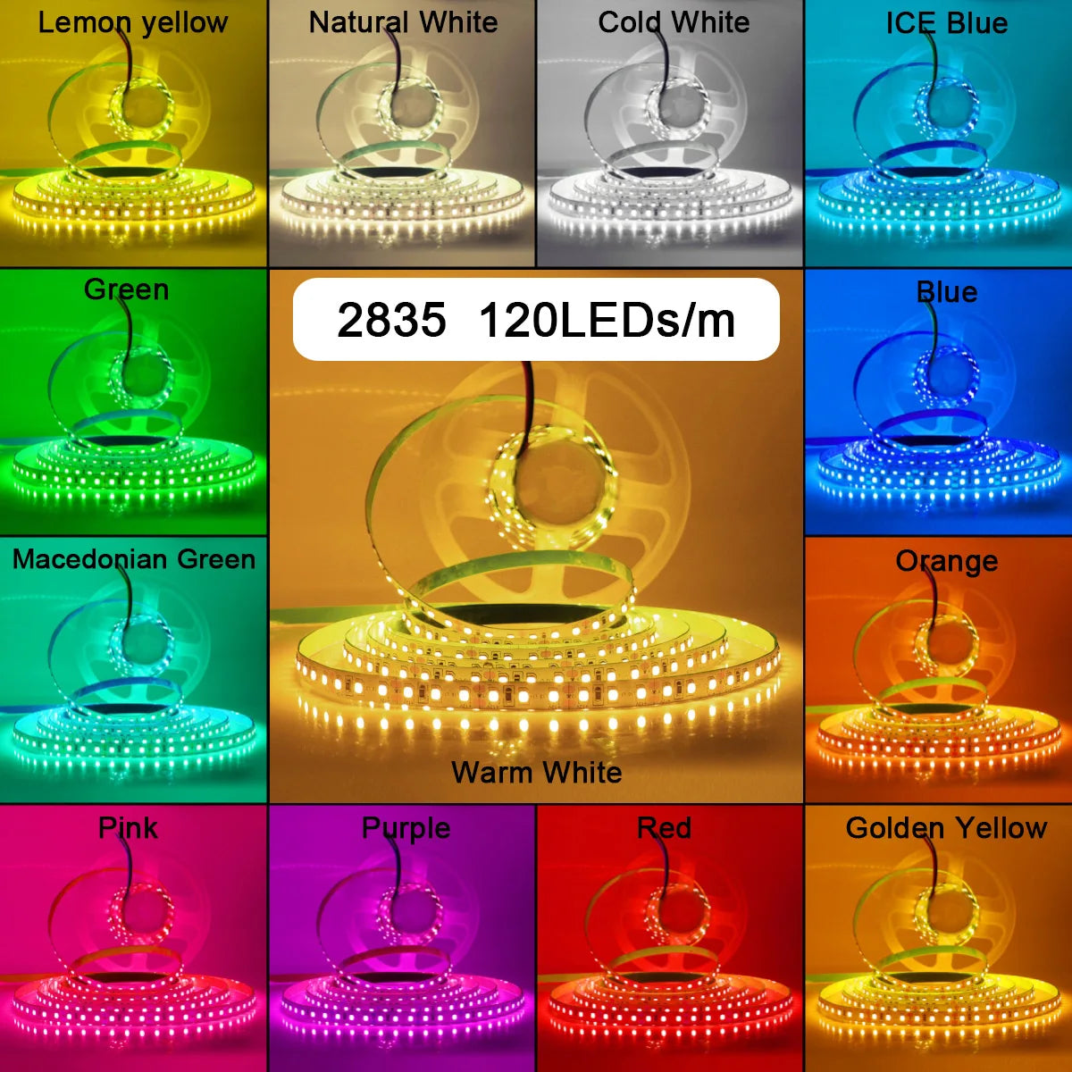 12V 24V 5M 10M 2835 Strip Flexible Tape Hight