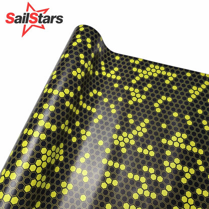For Motorcycle ATV Premium Hex Camouflage Yellow Vinyl Wrap Film