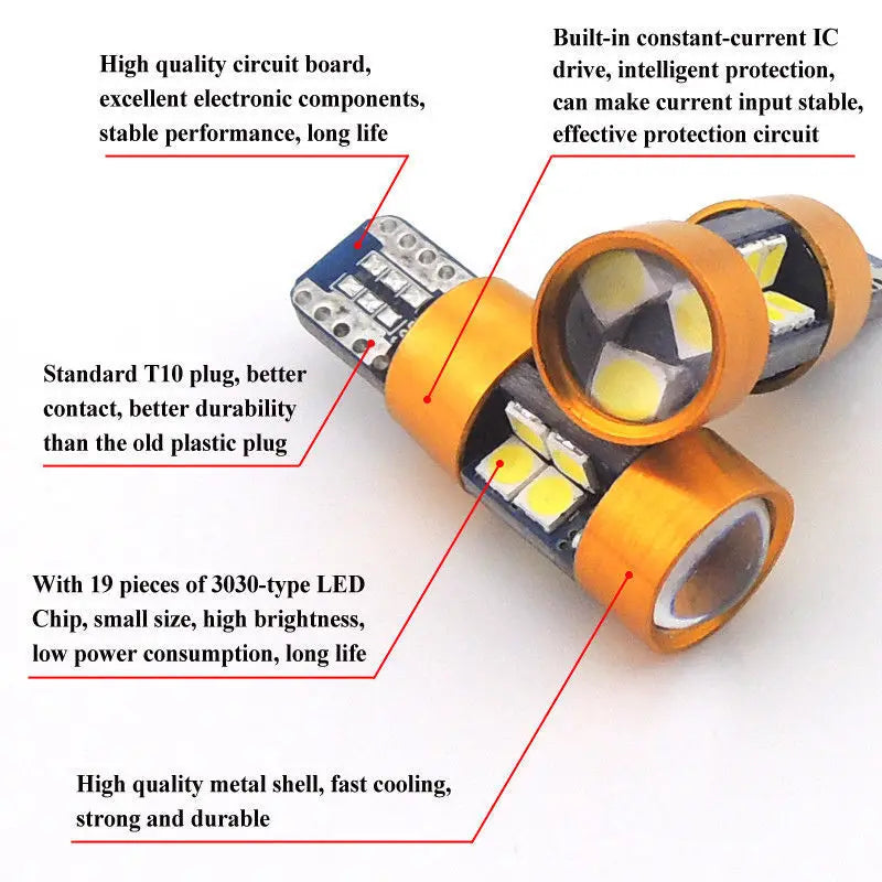 T10 168 194 2825 W5W 19SMD Bulb Amber Position