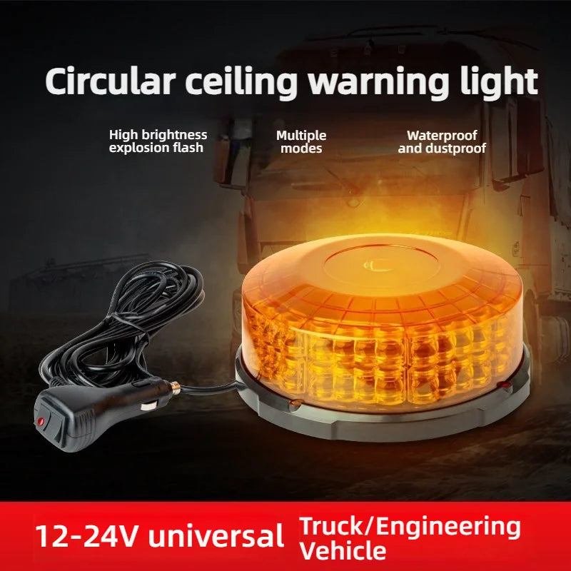 Rechargeable Magnetic Base Roof Cylinder Warning Flashing