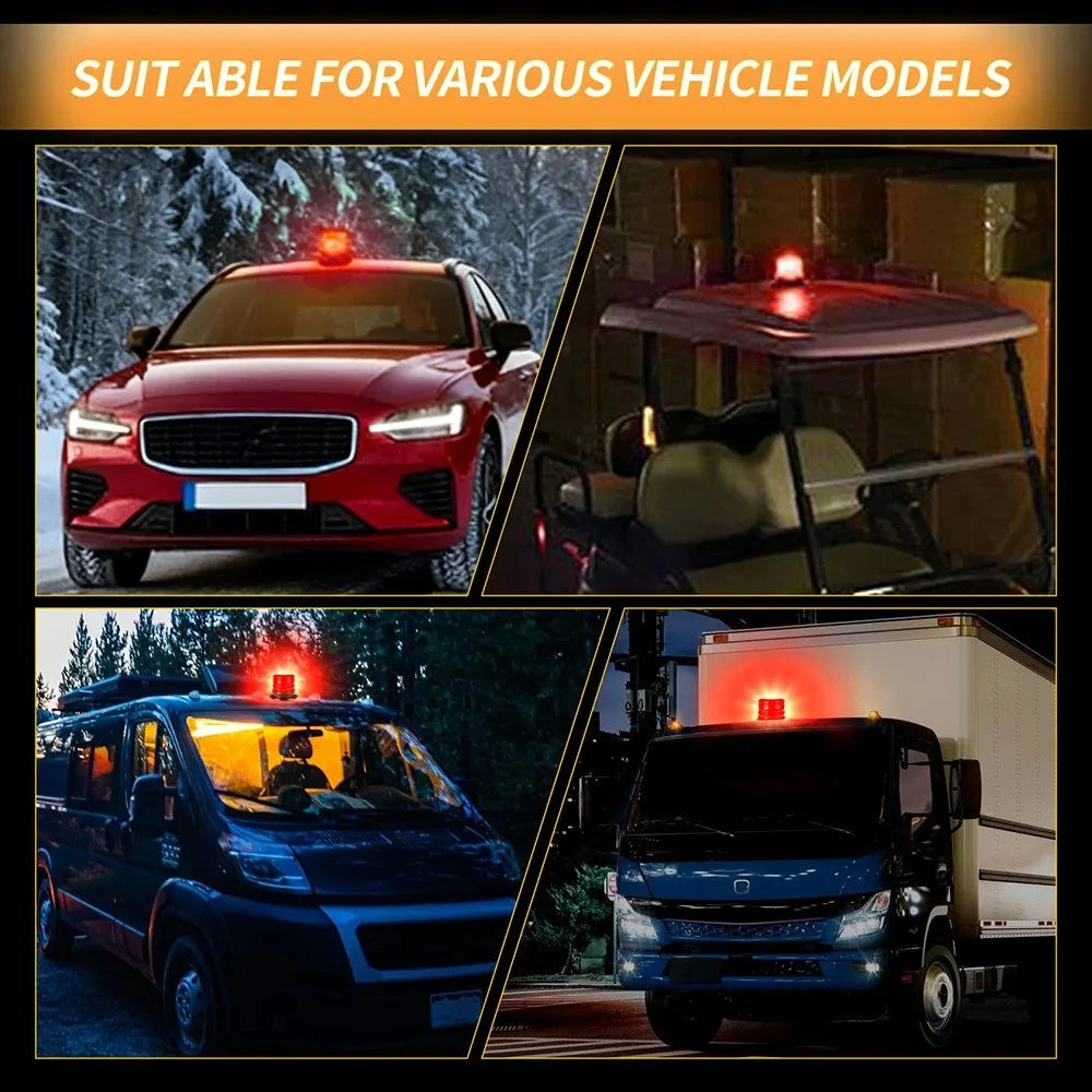 Strobe Warning 12V 24V Magnetic Base Emergency Beacon Truck