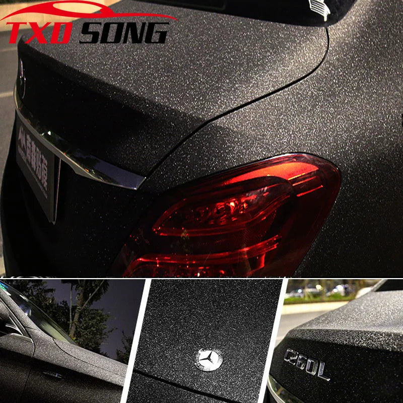 Black Frost Glitter Diamond Vinyl Film Matt Sticker Bubble