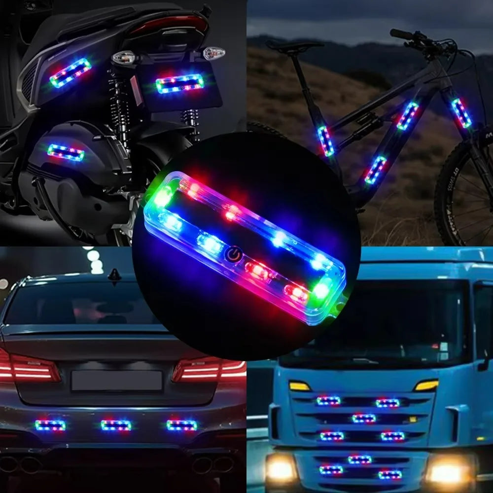 solar-powered Strobe Motorcycle Bike Highlight Waterproof