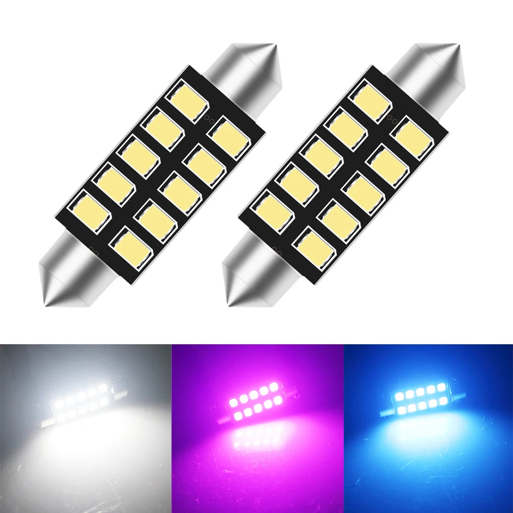 2PCS Festoon 31MM 36MM 39MM 41MM License Plate C5W