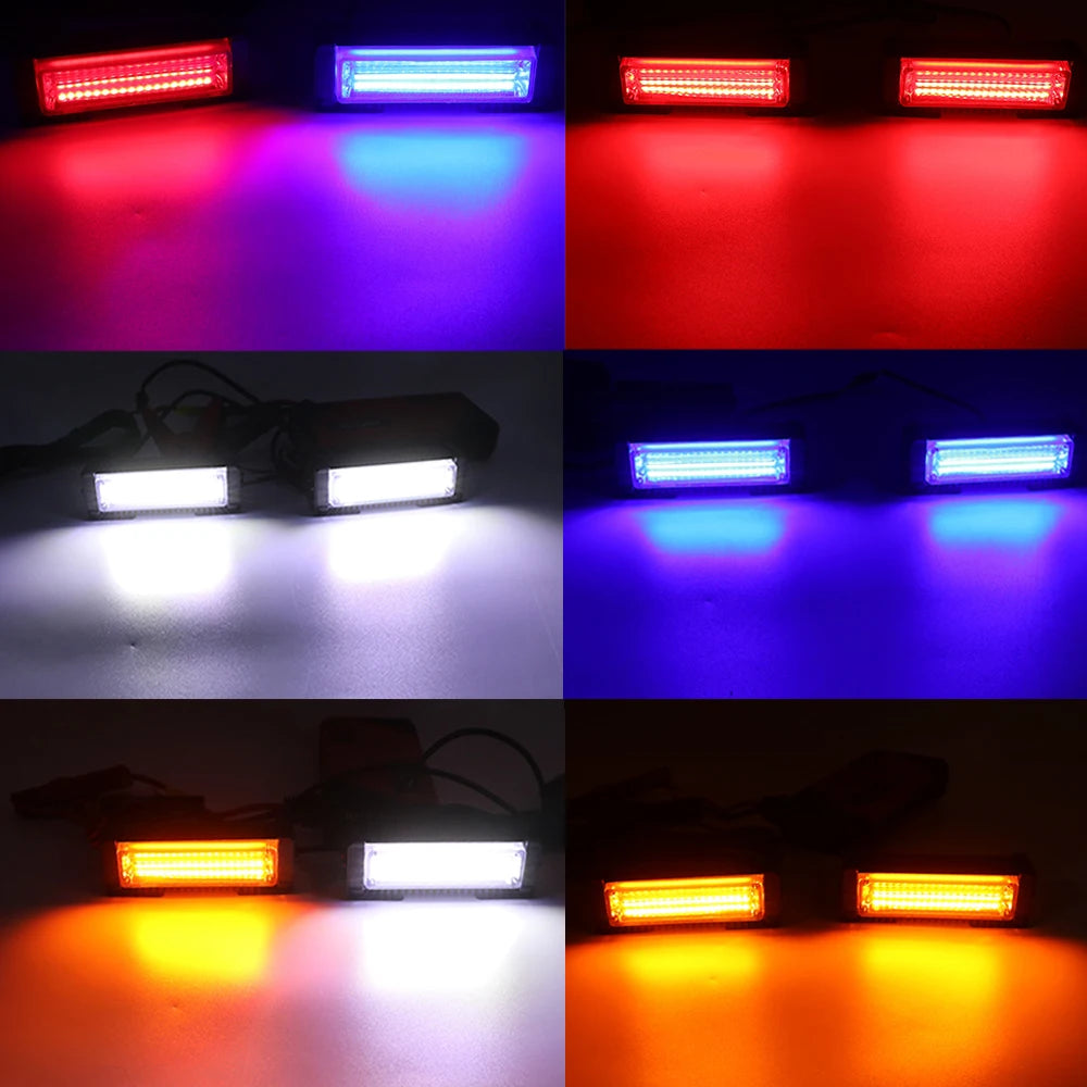 For Vehicles In Cob Grille Strobe 12V Flashing Beacon Amber