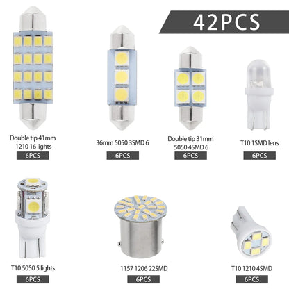 42PCS Interior T10 6000K Smd Replacement License Plate Reading