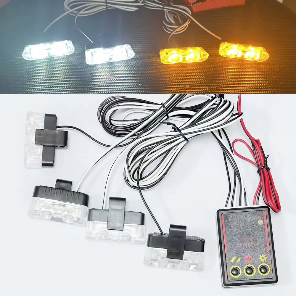 4PCS Grille 2LED Surface Mount Bar Strip Trucks Cars