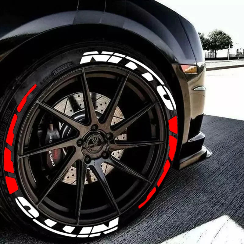 Rubber Tire Letter Stickers Waterproof Racing Wheel Personalized