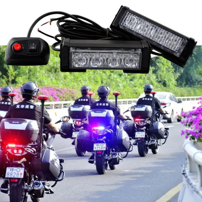 Motorcycle Scooter Warning Flasher red-blue Flashing Strobe